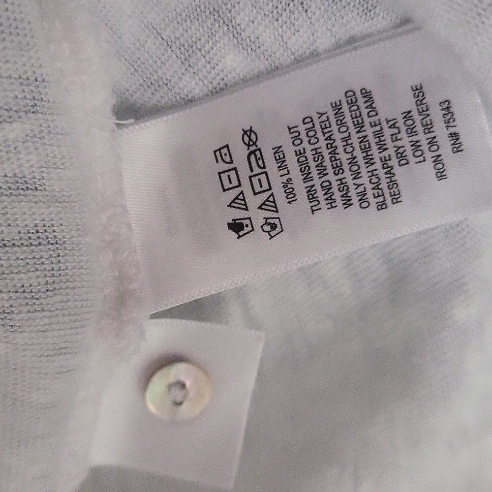 Adrienne Vittadini oversized 100% Linen white top - Picture 4 of 9